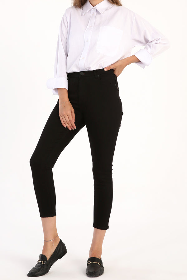 Women's High Waist Lycra Black Pants