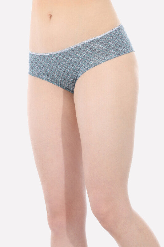 Women's Ethnic Pattern Petrol Hipster Panty