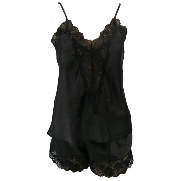 Women's Black Shorts Pajama Set