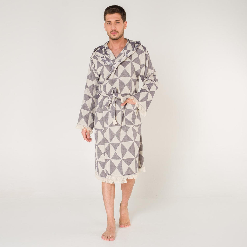 Men's Patterned Peshtemal Beach Bathrobe