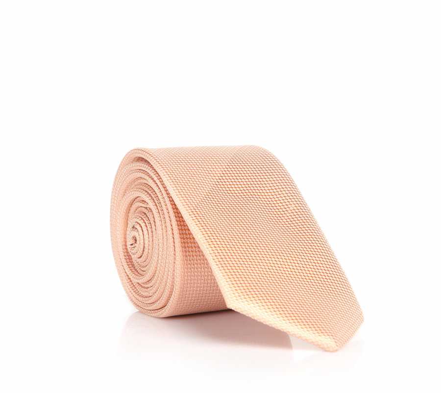 Plain Powder Rose Woven Slim Fit Tie