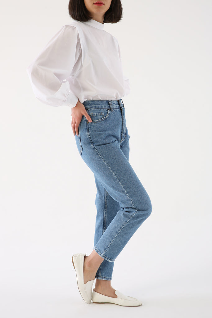 Women's Relax Fit Blue Mom Jeans