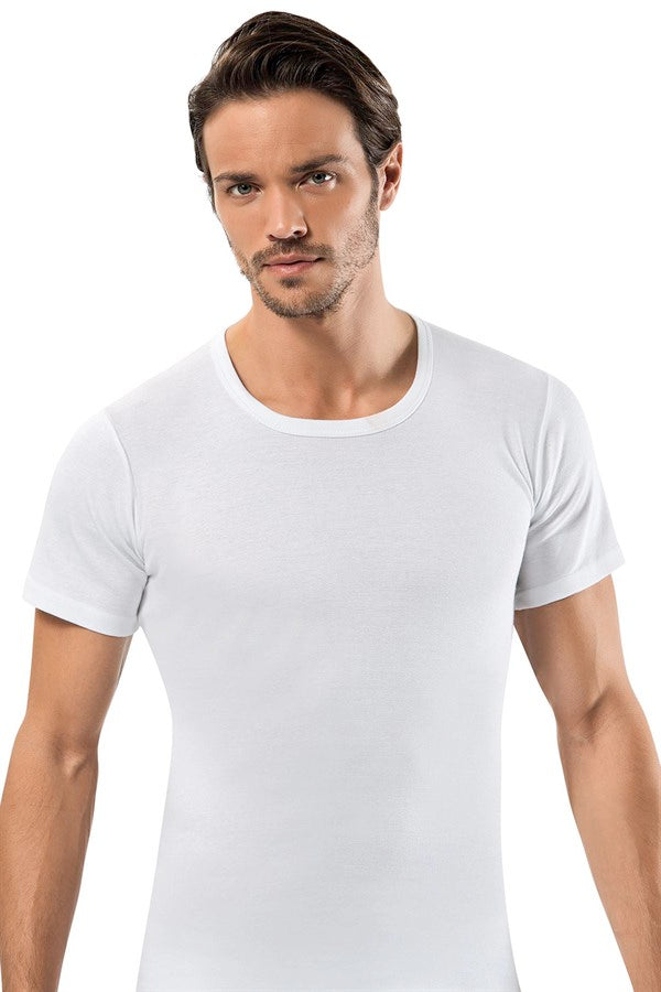 Men's Short Sleeves White Undershirt