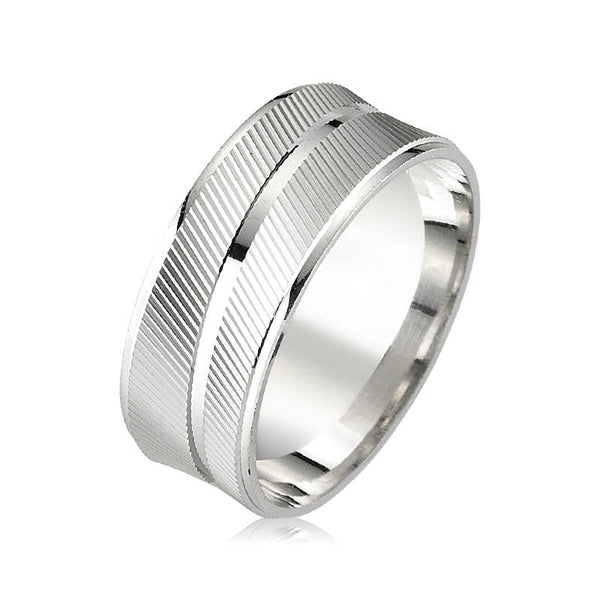 Men's Rhodium Wedding Ring