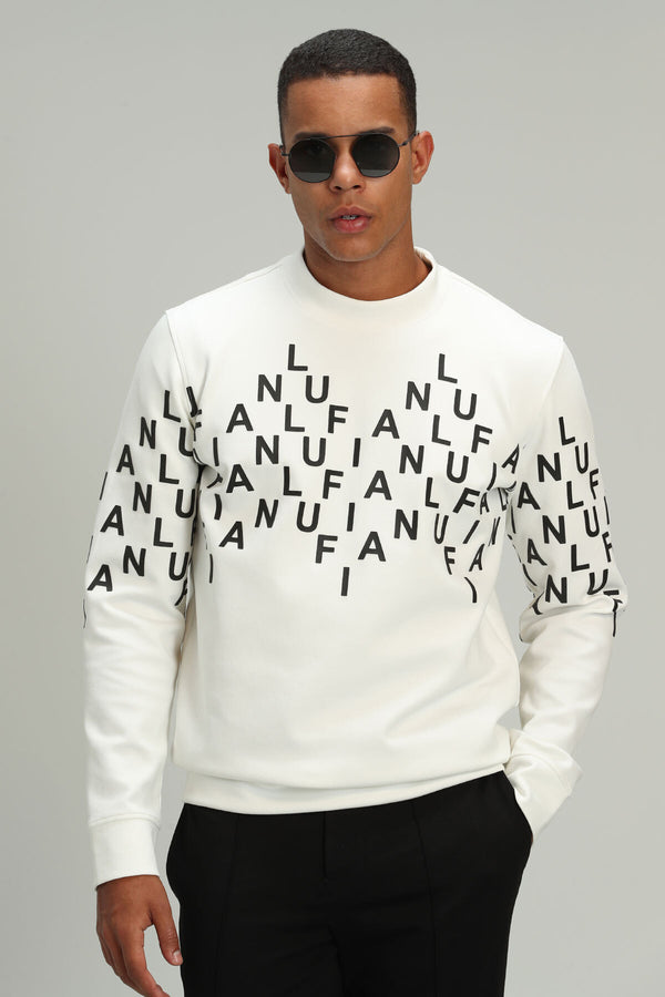 Men's Letter Print Off-White Sweatshirt