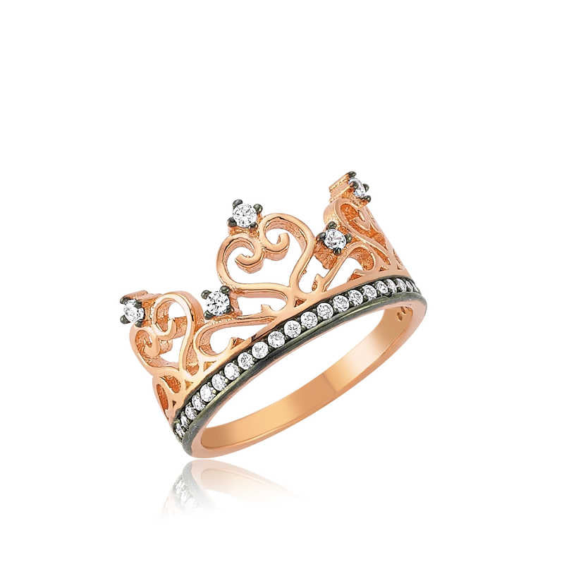 Women's Crown Design Silver Ring