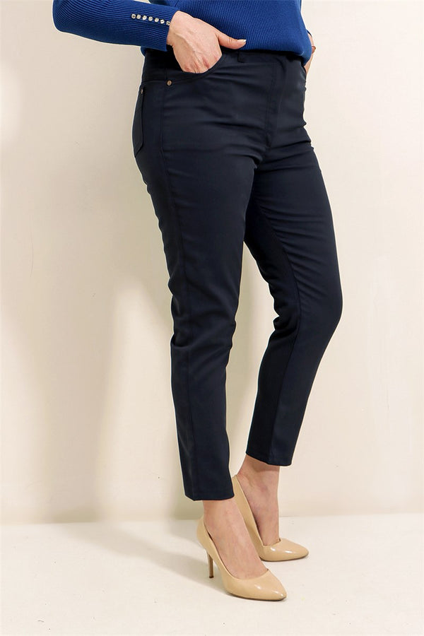 Women's Oversize High Waist Navy Blue Pants