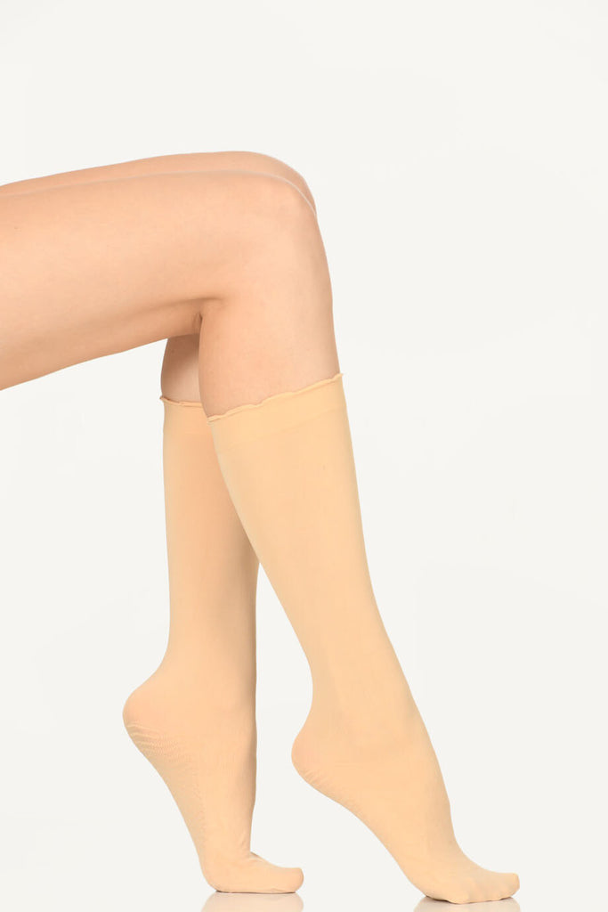 Women's Plain Light Beige Socks