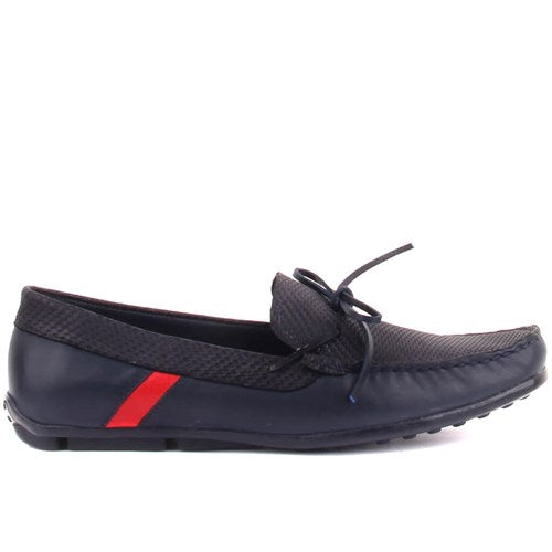 Men's Navy Blue Leather Casual Shoes