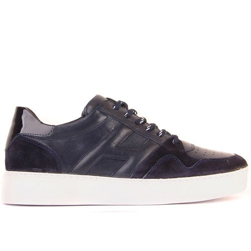 Men's Lace-up Navy Blue Sneakers