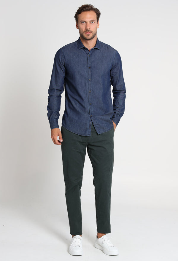 Men's Dark Green Slim Fit Chino Pants