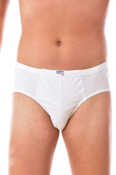 Men's White Combed Cotton Briefs