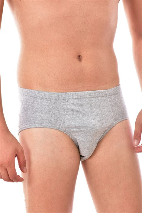 Men's Grey Combed Cotton Briefs