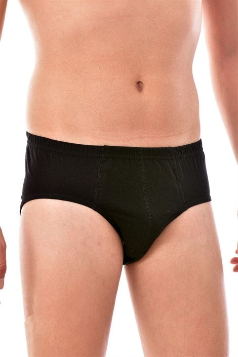 Men's Black Combed Cotton Briefs