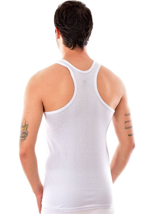 Men's White Sleeveless Undershirt