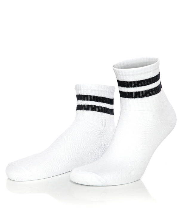 Men's Black Striped White Tennis Socks