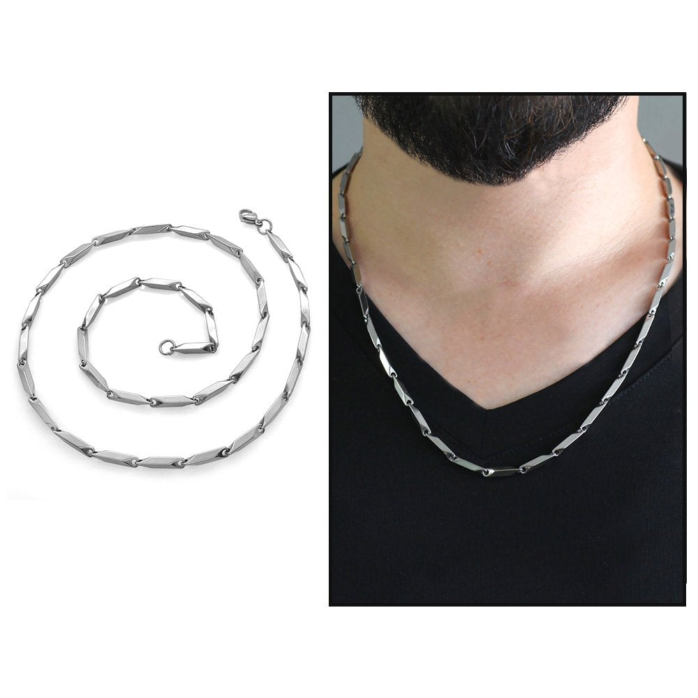 Men's Silver Steel Chain (55 cm)