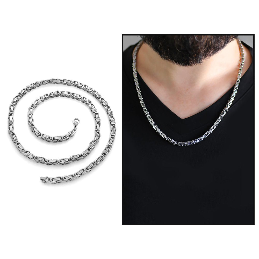 Men's Silver Steel Necklace
