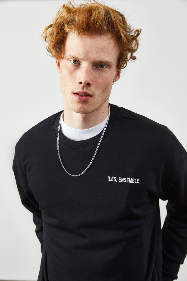 Men's Back Printed Black Sweatshirt