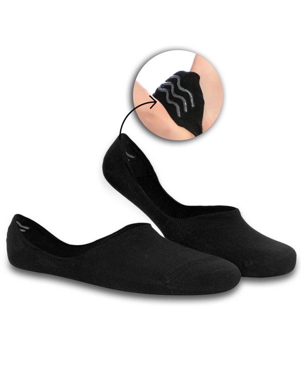 Men's Seamfree Black Bamboo Non-Slip Babette Socks
