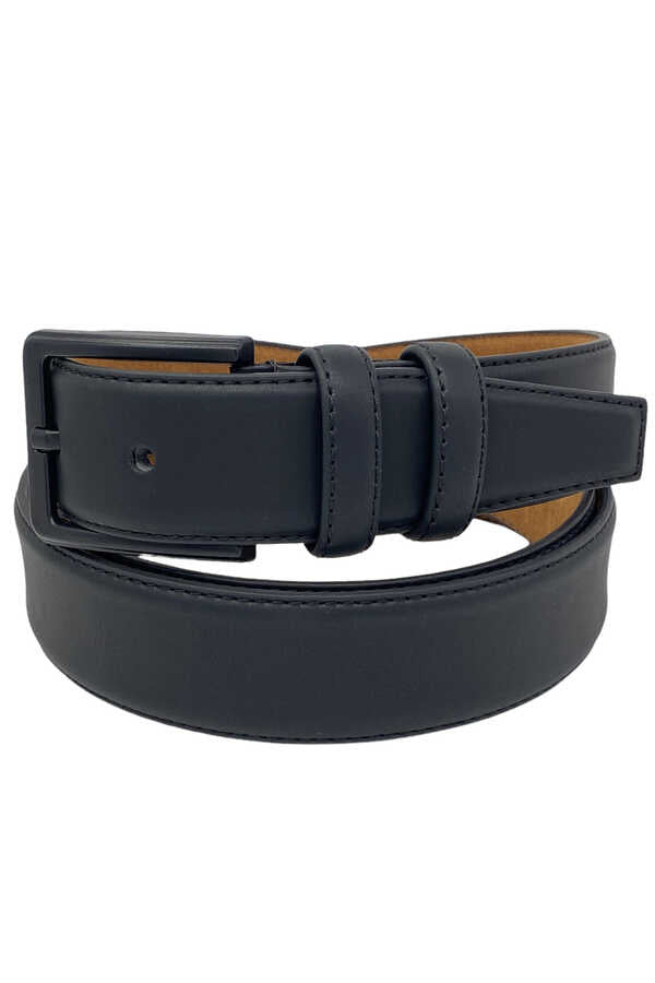 Men's Black Artificial Leather Belt (3.5 cm)