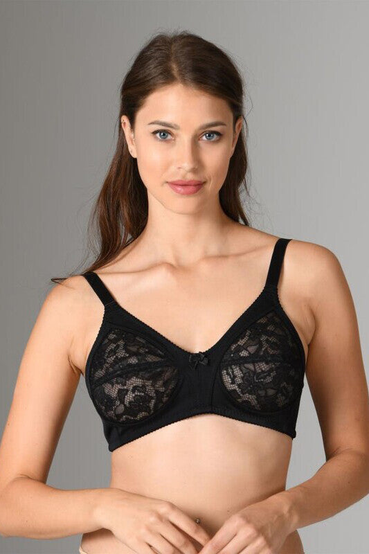 Women's Unsupported Black Lace Recovery Bra