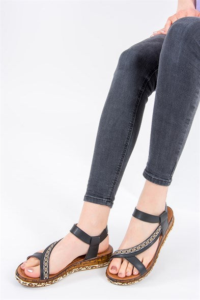 Women's Black Casual Sandals