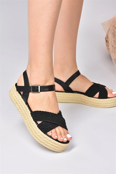 Women's Black Casual Sandals