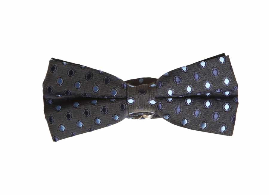 Black Blue Texture Patterned Bow Tie