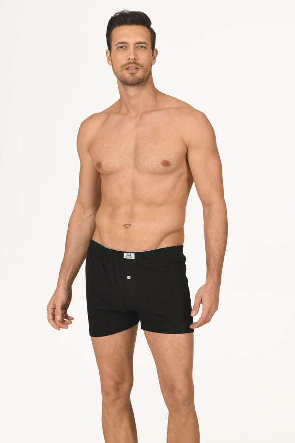 Men's Black Combed Cotton Boxer