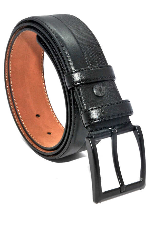 Men's Black Artificial Leather Classic Belt (4 cm)