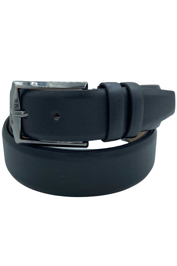 Men's Seamfree Plain Black Artificial Leather Classic Belt