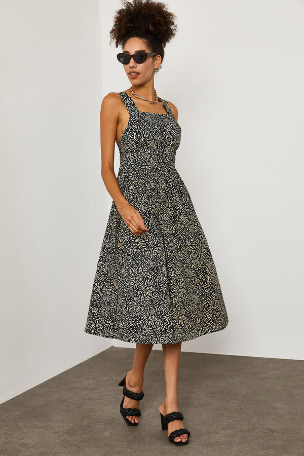 Women's Zebra Pattern Black Dress