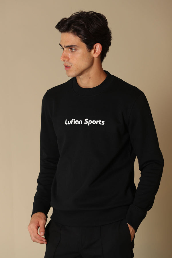 Men's Text Print Black Sweatshirt