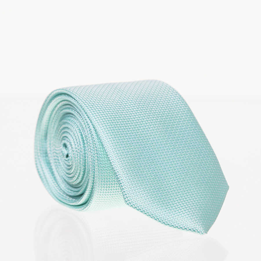 Men's Plain Aqua Green Woven Slim Fit Tie