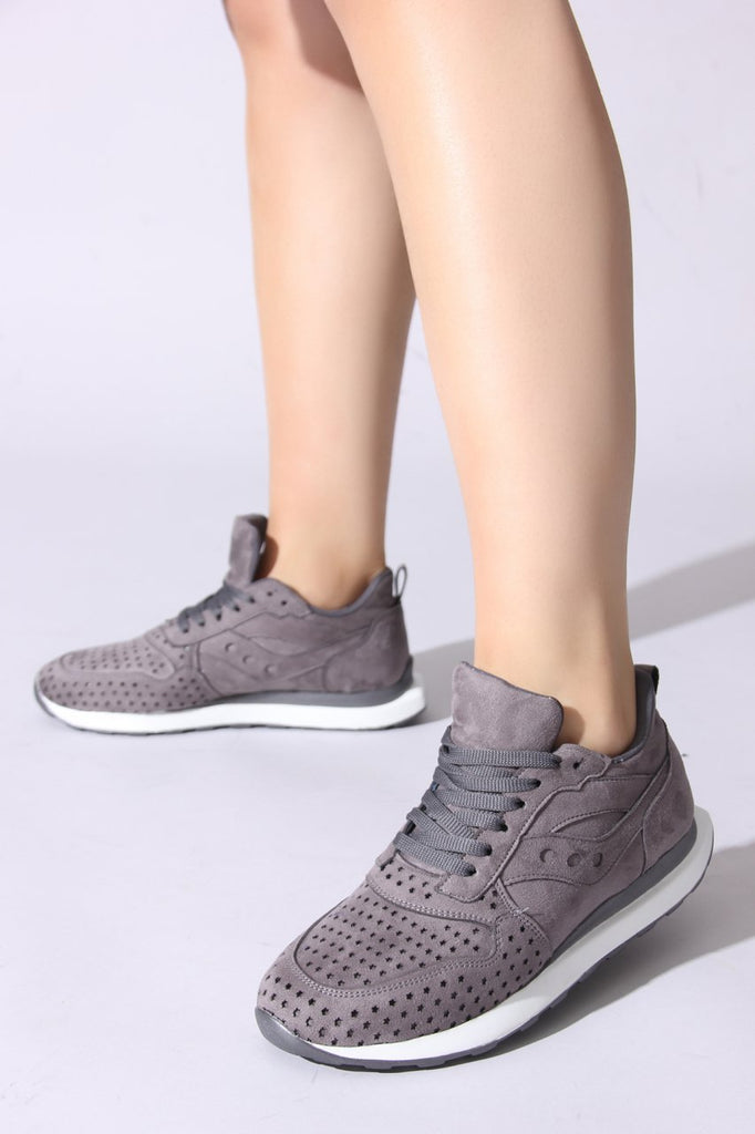 Women's Grey Suede Sport Shoes
