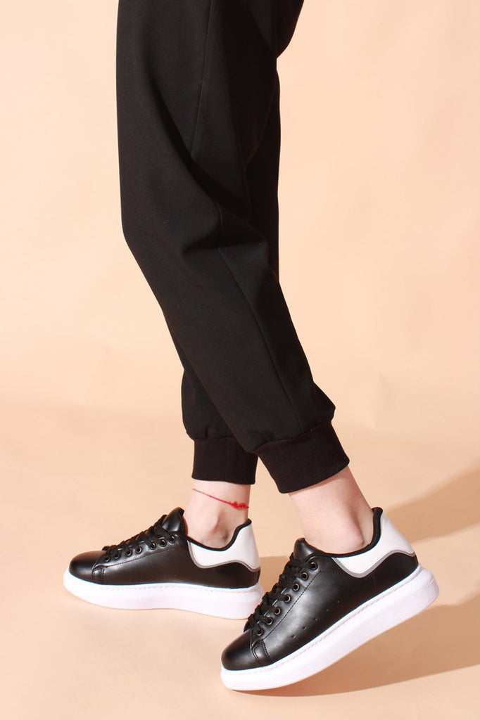 Women's White - Black Sport Shoes
