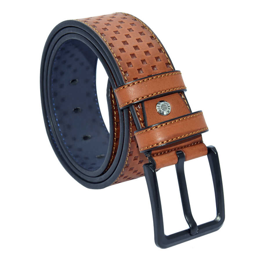 Men's Patterned Ginger Artificial Leather Sport Belt- 4.5 cm