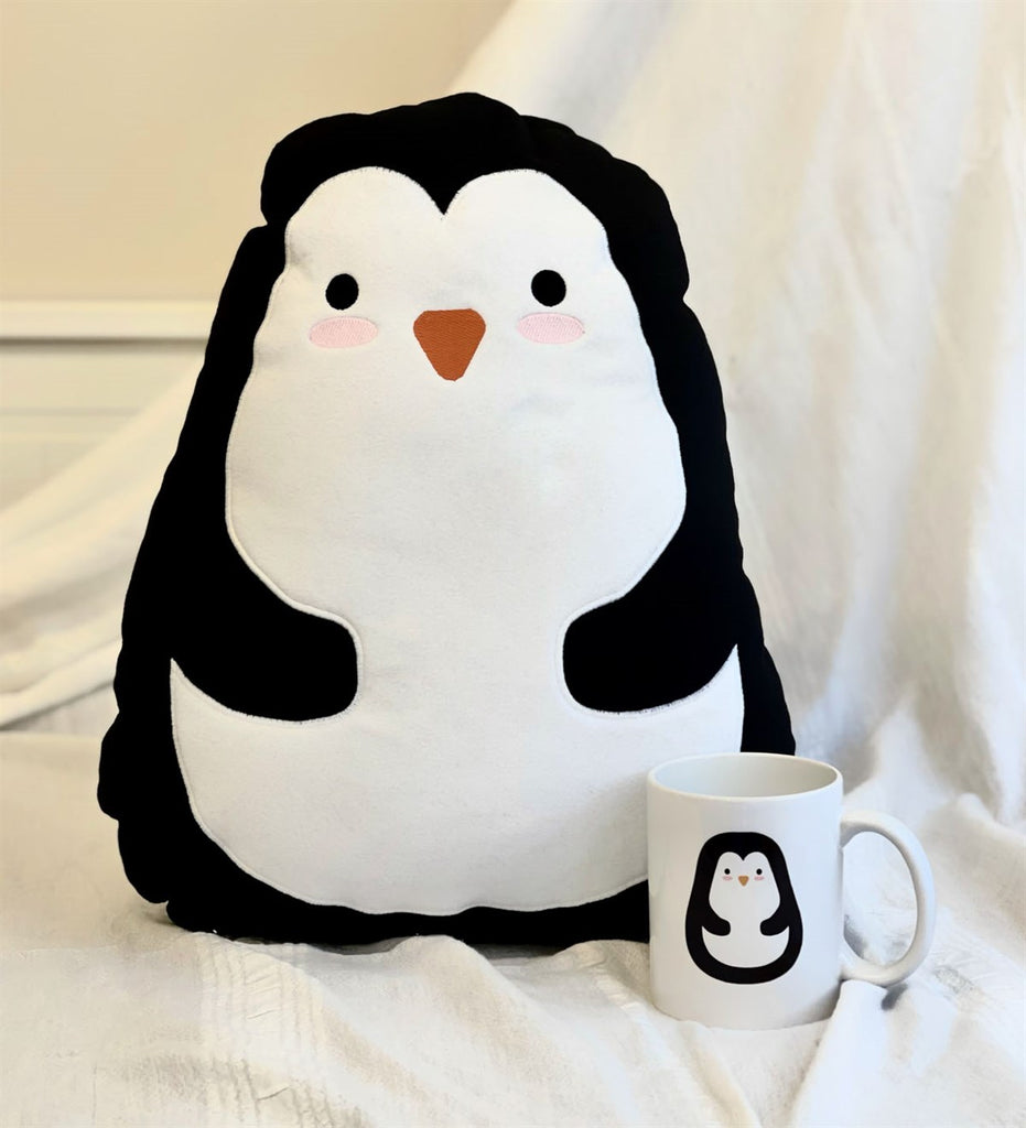 Cute Penguin Design Pillow & Cup Gift Set