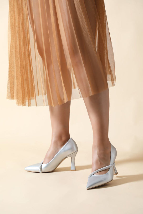 Women's Silver Heeled Shoes