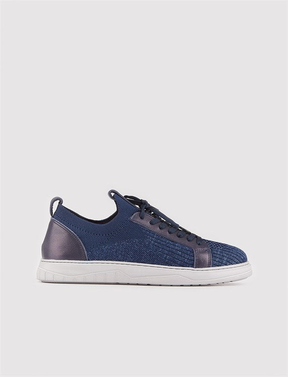 Men's Navy Blue Tricot Casual Shoes
