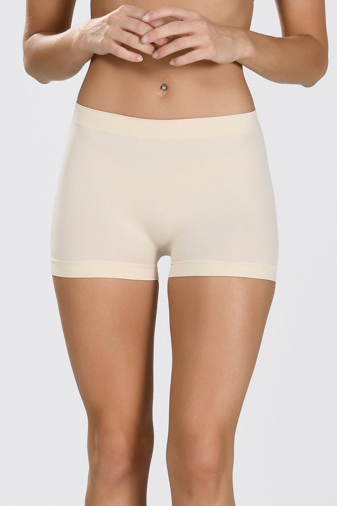 Women's Tan Color Seamfree Mini Shorts