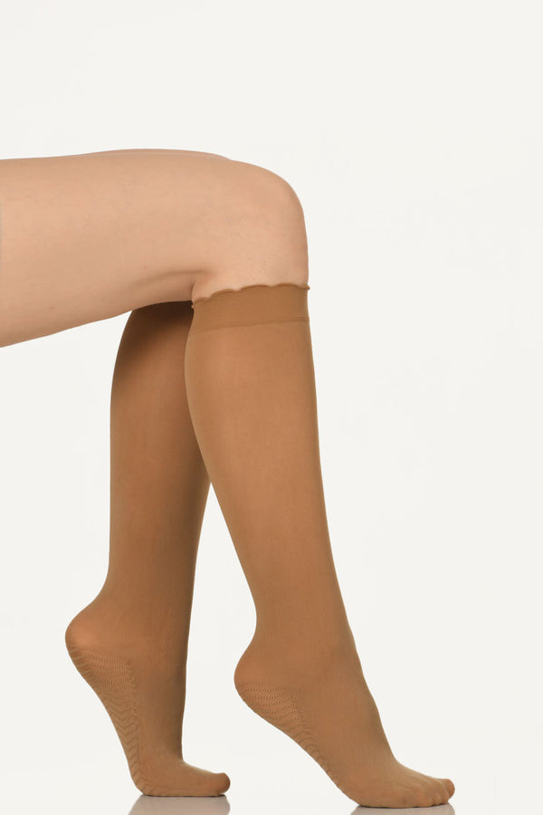 Women's Plain Tan Color Socks