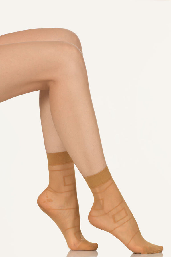 Women's Beige Socket Socks