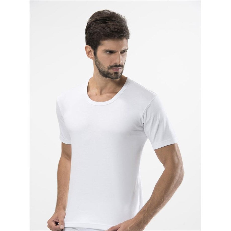 Men's Short Sleeves White Undershirt