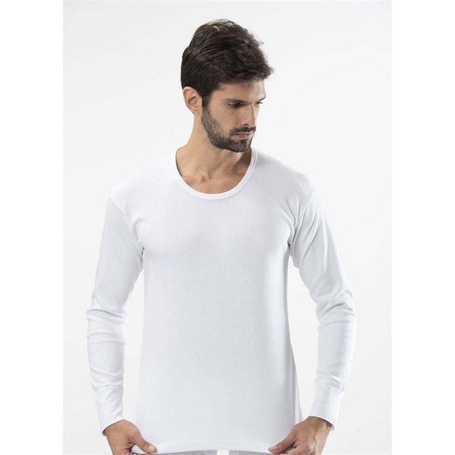 Men's Long Sleeves White Undershirt