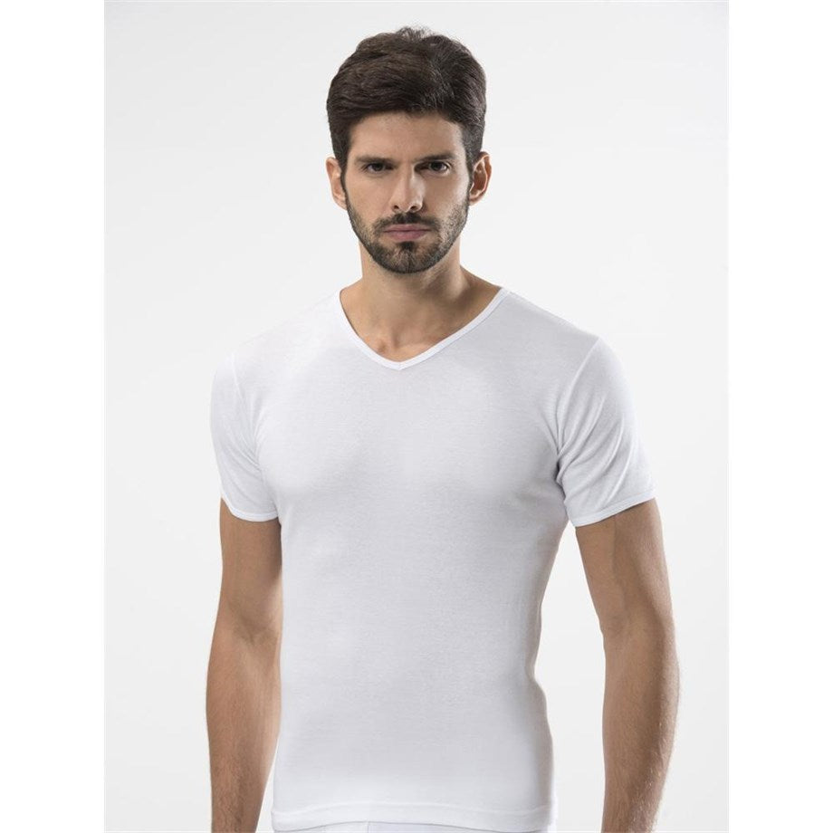 Men's Short Sleeves White Undershirt