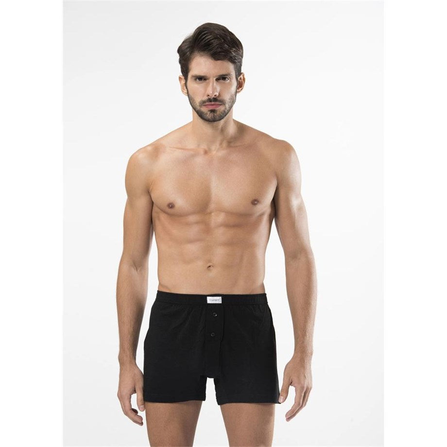 Men's Button Black Boxer - 2 Pieces