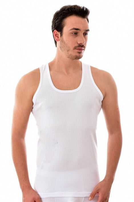 Men's White Sleeveless Undershirt