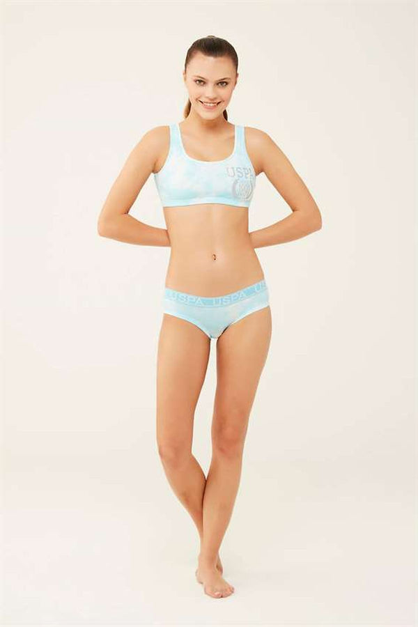 Women's Blue Bra & Shorts Set